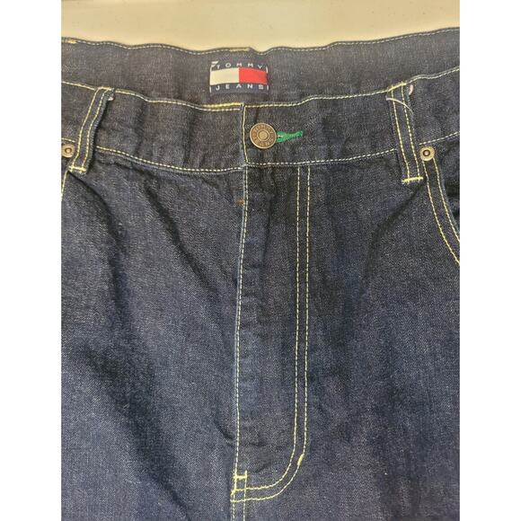 Vintage Tommy Jeans Tommy Hilfiger Carpenter Shorts/Jorts Y2K Baggy Denim| Sz 38 - Picture 5 of 16